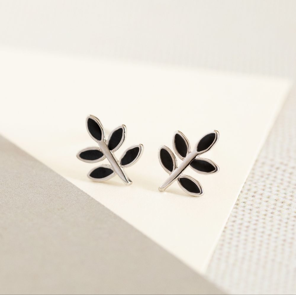 Dark Leaf Earrings